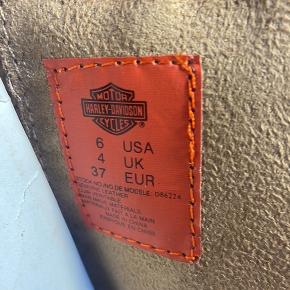Tan Leather Harley-Davidson Heeled Boots NWT Size 6 - Picture 9 of 13